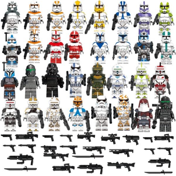 Star Wars Action Minifigures Set 1.75 inch Storm Trooper with Weapons Accessories