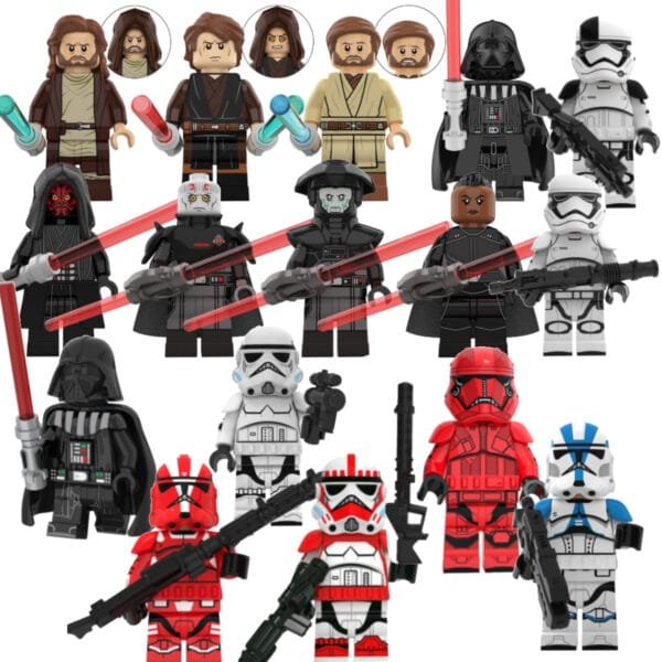 Star Wars Coruscant Guard Clone Troopers Minifigure Set of 16pcs with Weapons and Accessories