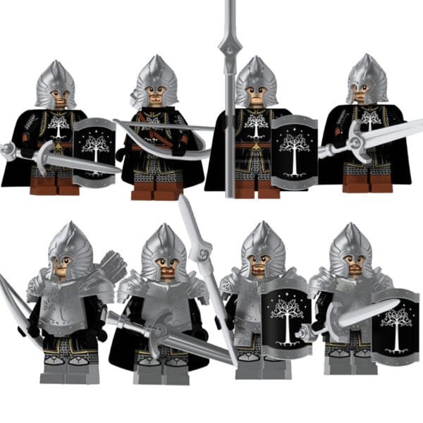 Lord of the Rings Dol Amroth Soldiers of Numenor Minifigures Set with Weapons Accessories 8Pcs